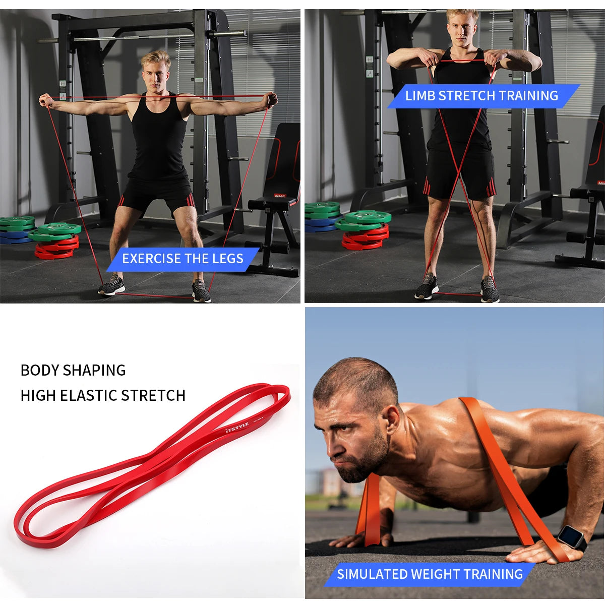 ITSTYLE Resistance Bands 208CM 8 Level Crossfit latex Loop Strap Expander Power Lifting Rubber Pull Up Strengthen Muscles Rope