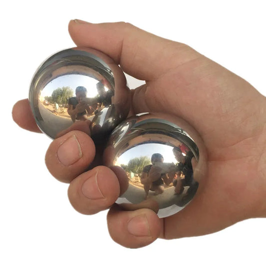 2 pcs 40mm/520g 45mm/720g Polished health iron fitness ball hand pieces health-care handball massage ball