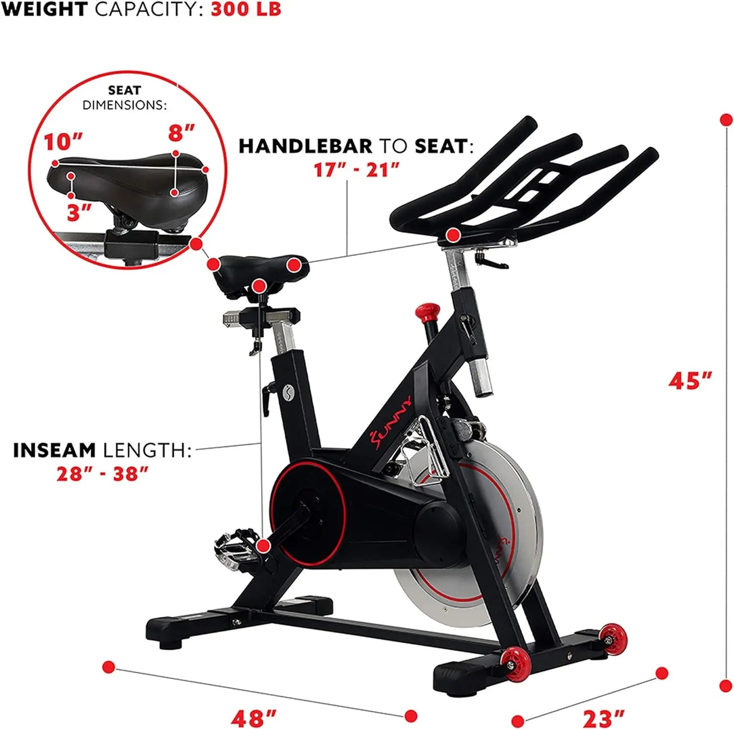 Fitness Premium Magnetic Belt Drive Indoor Cycling Stationary Exercise Bikes with Optional