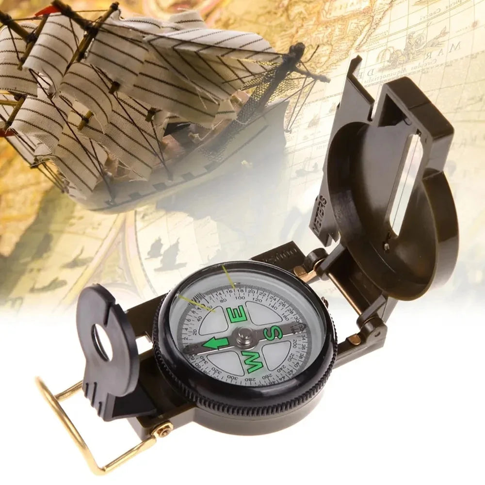 Multifunctional Survival Compass, Waterproof Portable Compass For Outdoor Camping Hiking Travel,Military Action,Navigation