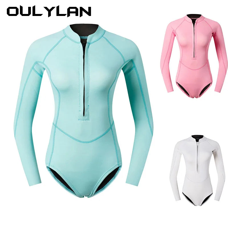 Oulylan Women's 2MM Neoprene Snorkeling Wetsuits Keep Warm Scuba Water Sport Spearfishing Surfing Diving Suit Bathing Swimwears