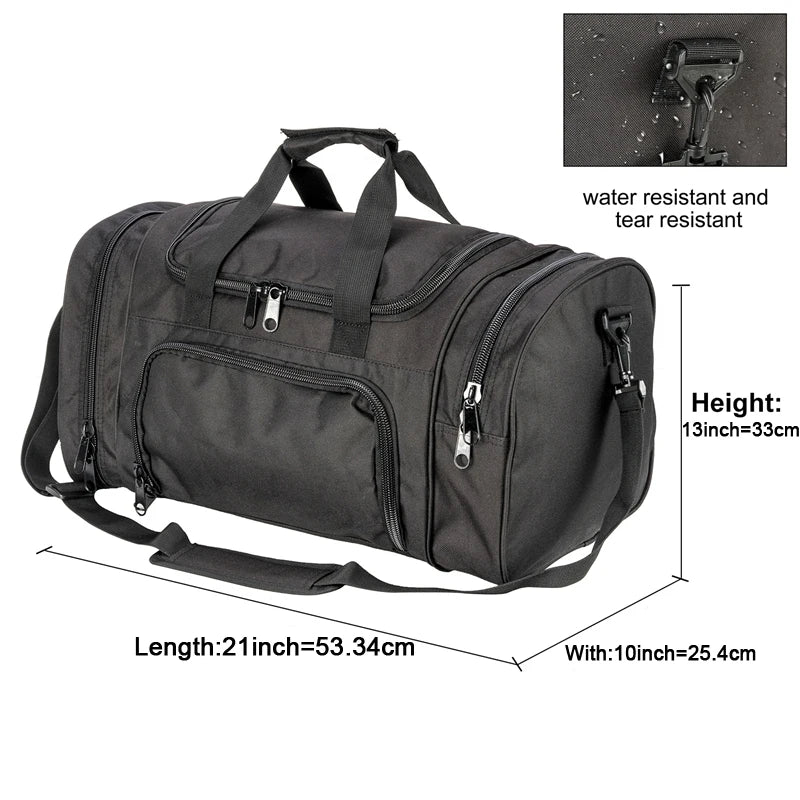 Military Tactical Travel Bag Men Outdoor Handbag Sports Luggage Bags Weekend Gym Hiking Trekking Bag with Shoes Compartment