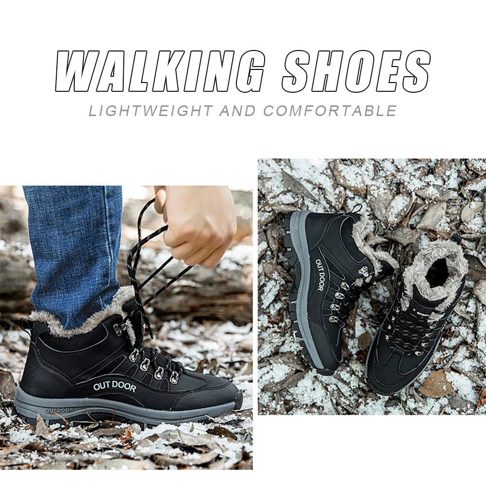 Mens Trekking Boots Non Slip Winter Hiking Shoes Climbing Shoes Waterproof Lightweight for Outdoor Hiking Climbing