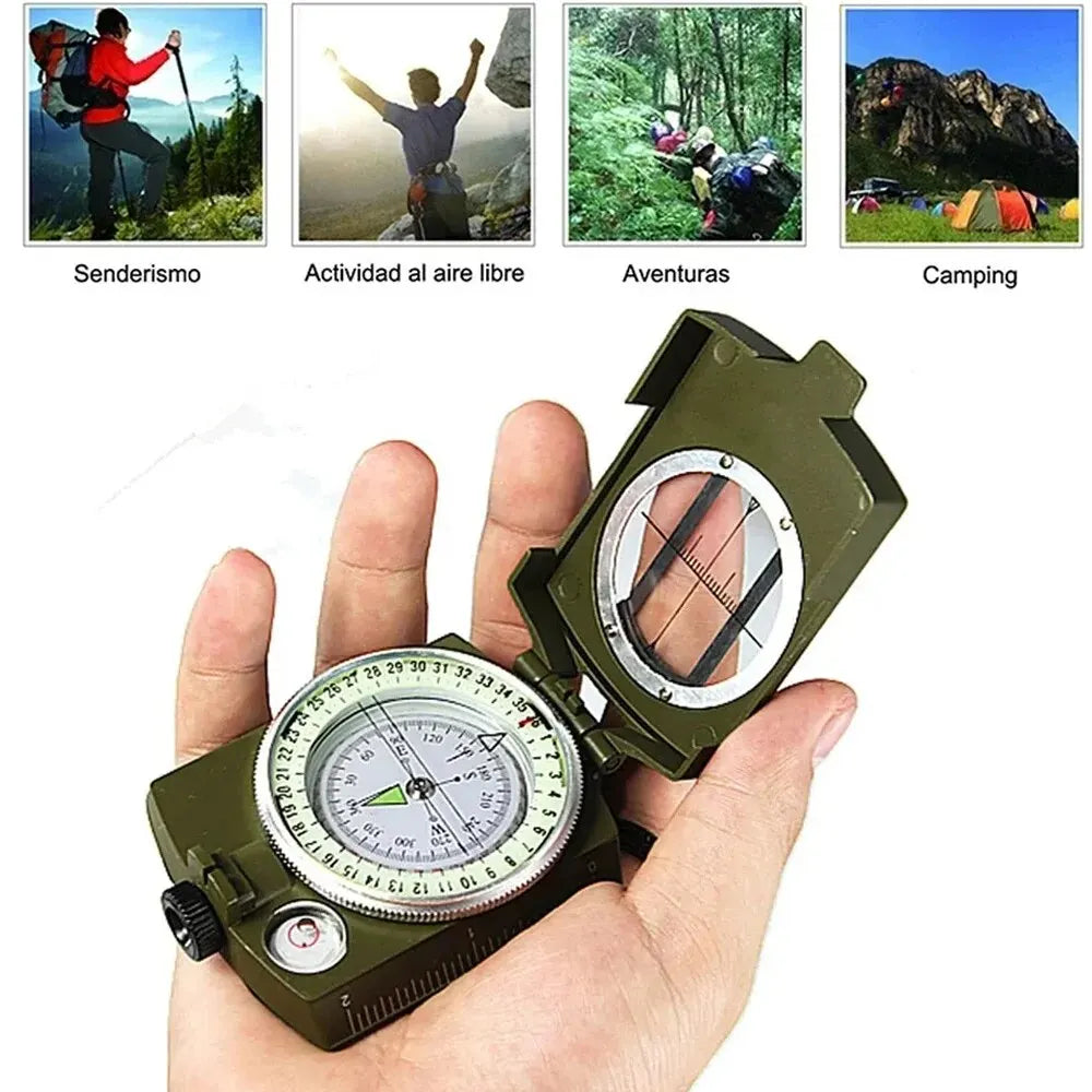 Compass Waterproof High Precision Compass Outdoor Gadget Sports Hiking Mountaineering Professional Military Army Metal Sight