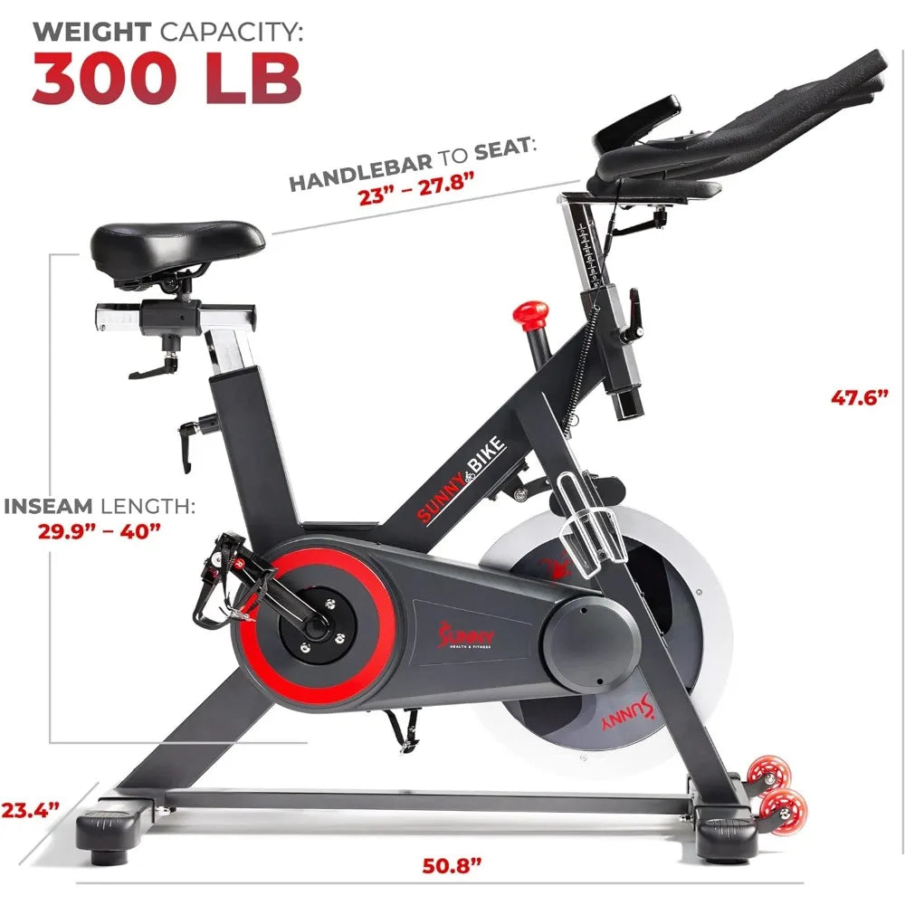 Fitness Premium Magnetic Belt Drive Indoor Cycling Stationary Exercise Bikes with Optional SunnyFit App Enhanced Blueto