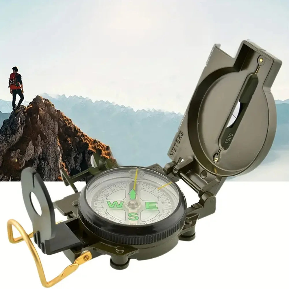 Multifunctional Survival Compass, Waterproof Portable Compass For Outdoor Camping Hiking Travel,Military Action,Navigation