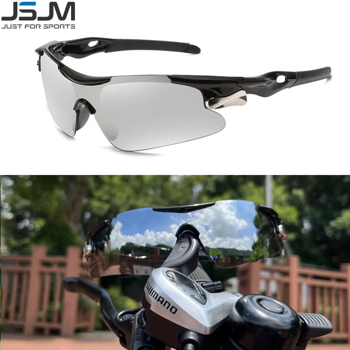 JSJM Outdoor Men Cycling Sunglasses Road Bicycle Mountain Riding Protection Sports Glasses Goggles Eyewear MTB Bike Sun Glasses