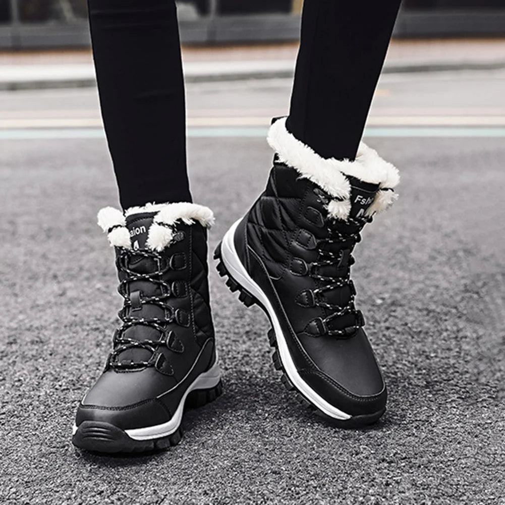 1Pair Women Ankle Boots Waterproof Snow Boots Comfortable Walking Shoes Anti-Slip Winter Warm Boots for Outdoor Hiking 36-40Size