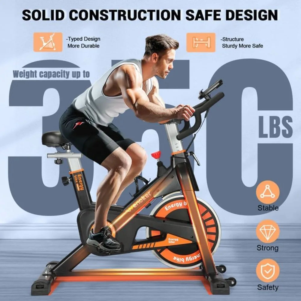 Exercise Bike,  Indoor Cycling Bike/Brake Pad Stationary Bike for Home, Indoor Bike with Silent Belt Drive