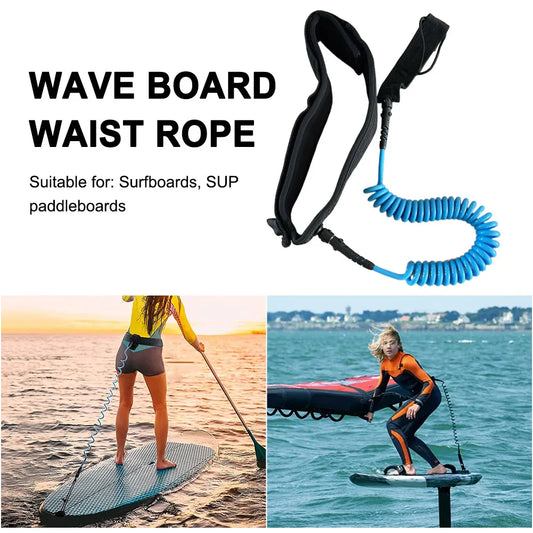 Surfboard Leash Maximum Tensile Length Up To 10 Feet Safety Board Leash SUP Surfboard Waist Leash Belt for Stand Paddle Boards