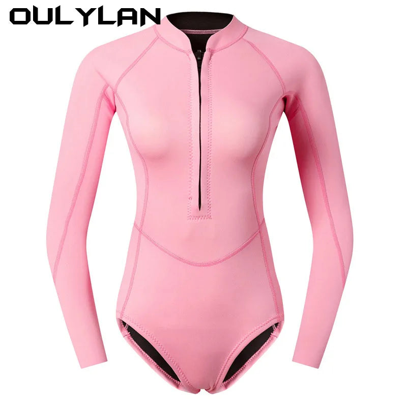 Oulylan Women's 2MM Neoprene Snorkeling Wetsuits Keep Warm Scuba Water Sport Spearfishing Surfing Diving Suit Bathing Swimwears