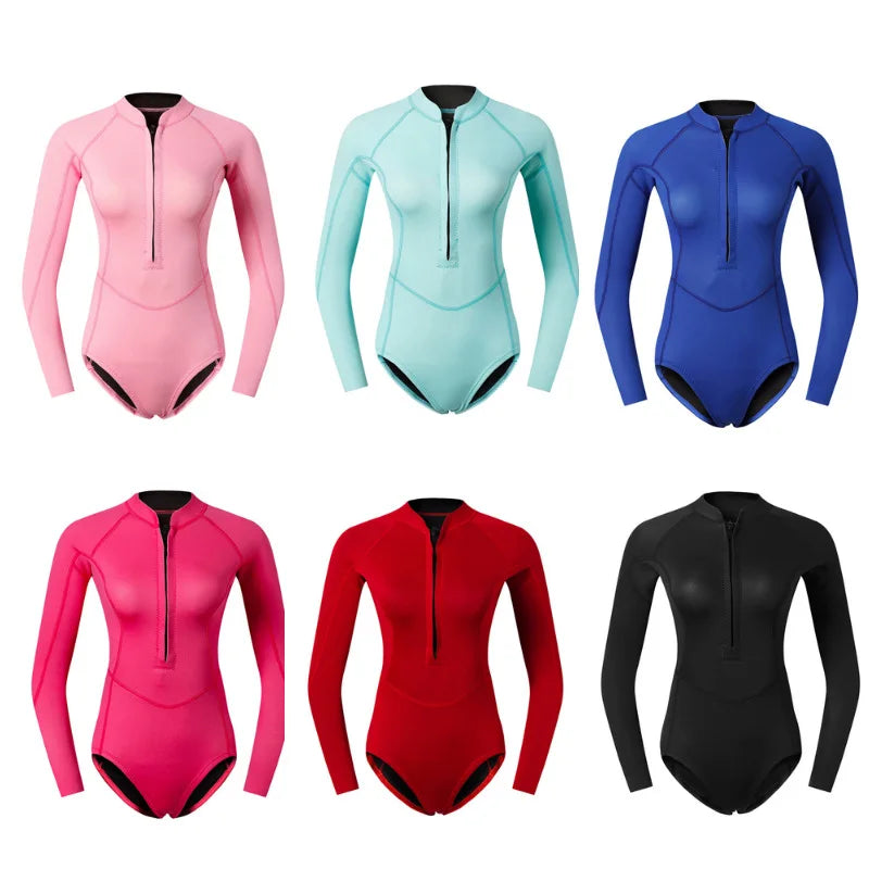 Oulylan Women's 2MM Neoprene Snorkeling Wetsuits Keep Warm Scuba Water Sport Spearfishing Surfing Diving Suit Bathing Swimwears