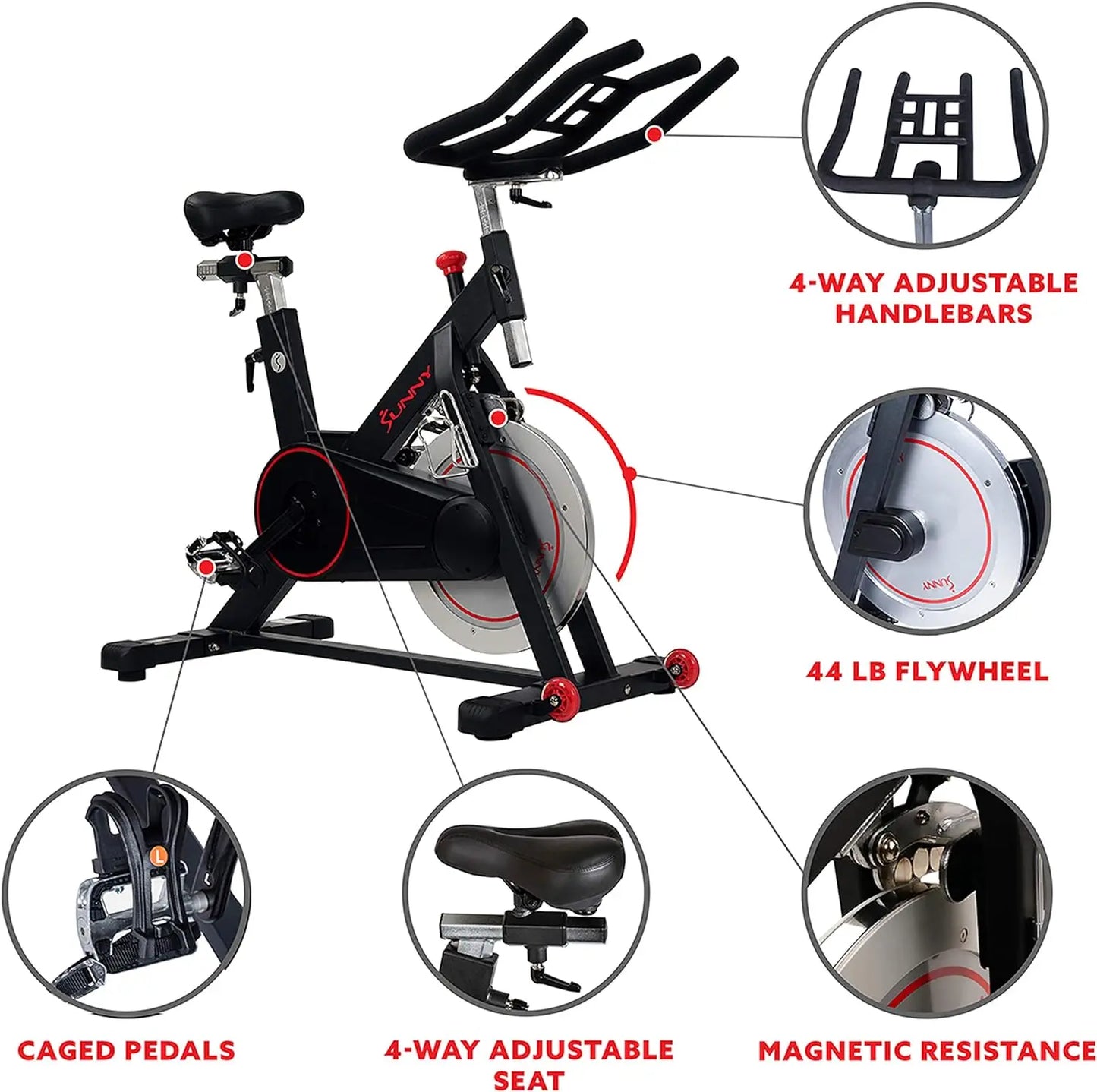 Fitness Premium Magnetic Belt Drive Indoor Cycling Stationary Exercise Bikes with Optional