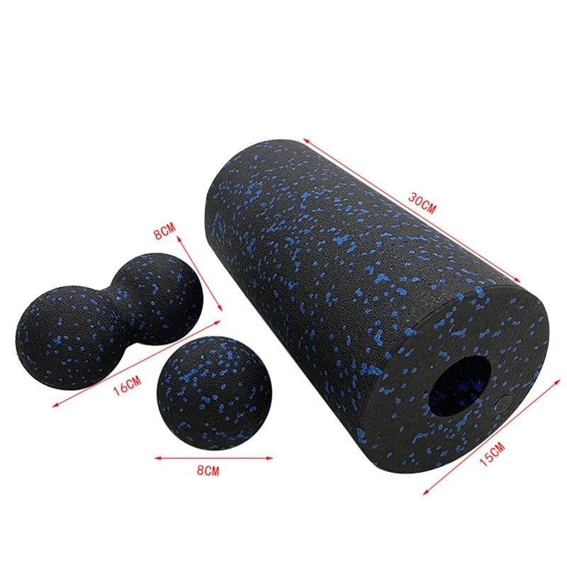 3PCS Yoga Roller Massage Peanut Ball Set EPP Fitness Foam Column For Back Pain Deep Tissue Stretching Muscle Relax Durable