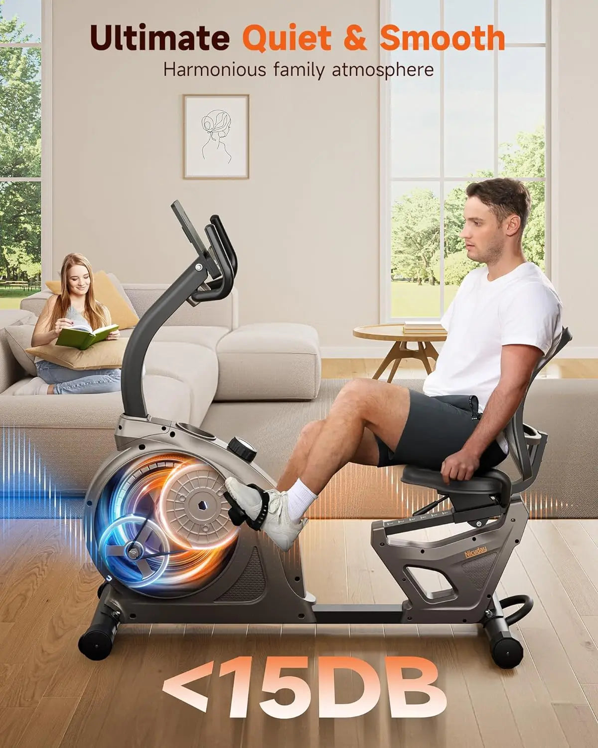 Recumbent Exercise Bike, Recumbent Bike for Home, Recumbent Stationary Bike 400LBS Weight Capacity