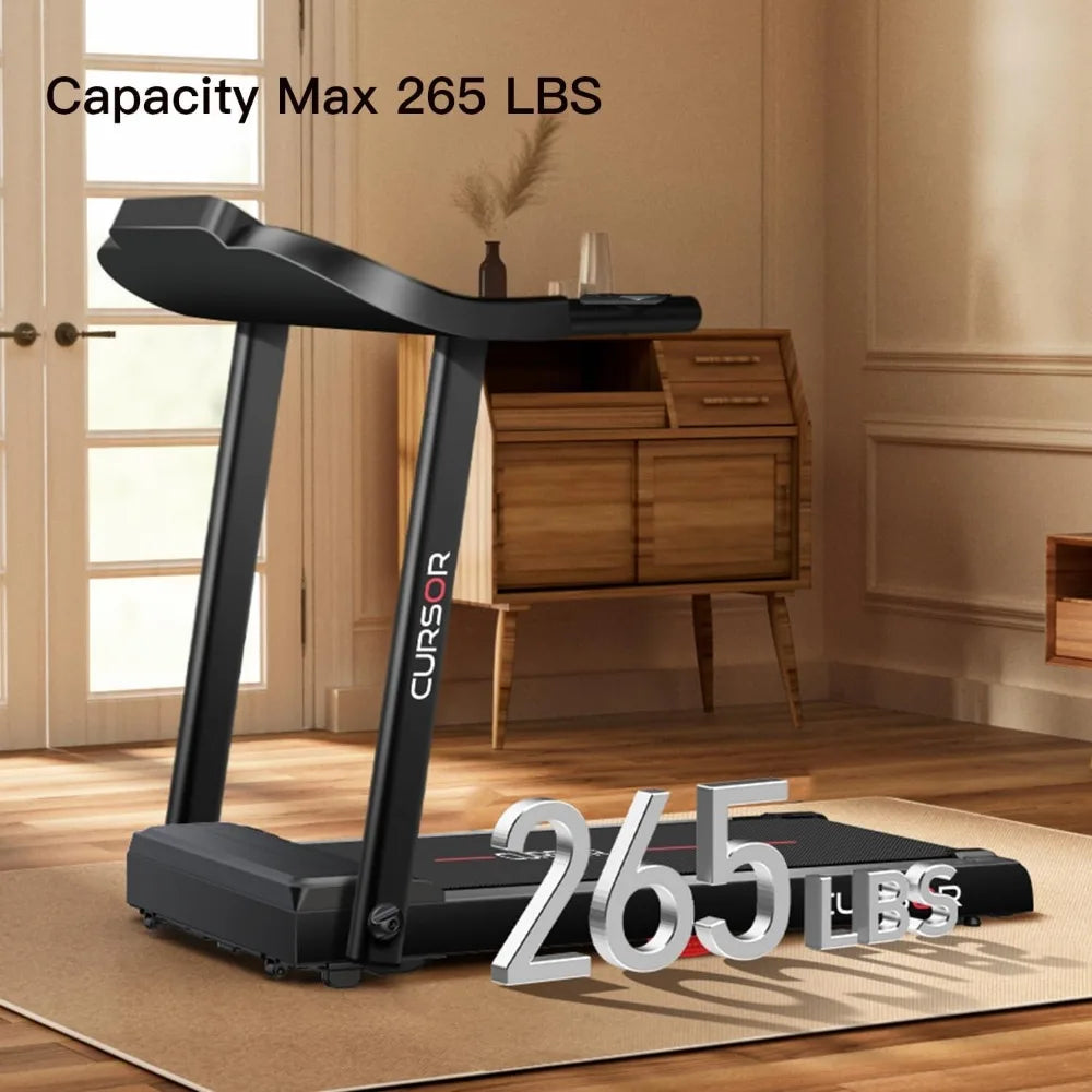 Home Folding Treadmill with Pulse Sensor, 2.5 HP Quiet Brushless, 7.5 MPH, 265 LBS Capacity