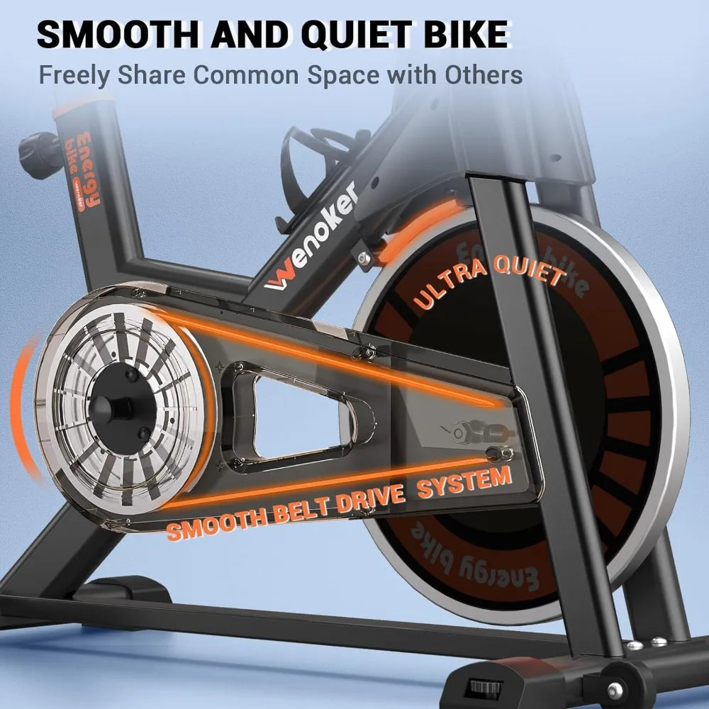 Exercise Bike,  Indoor Cycling Bike/Brake Pad Stationary Bike for Home, Indoor Bike with Silent Belt Drive