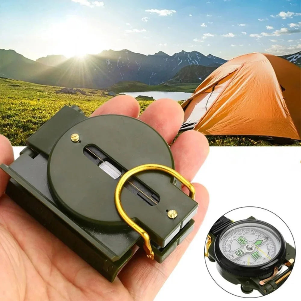 Multifunctional Survival Compass, Waterproof Portable Compass For Outdoor Camping Hiking Travel,Military Action,Navigation