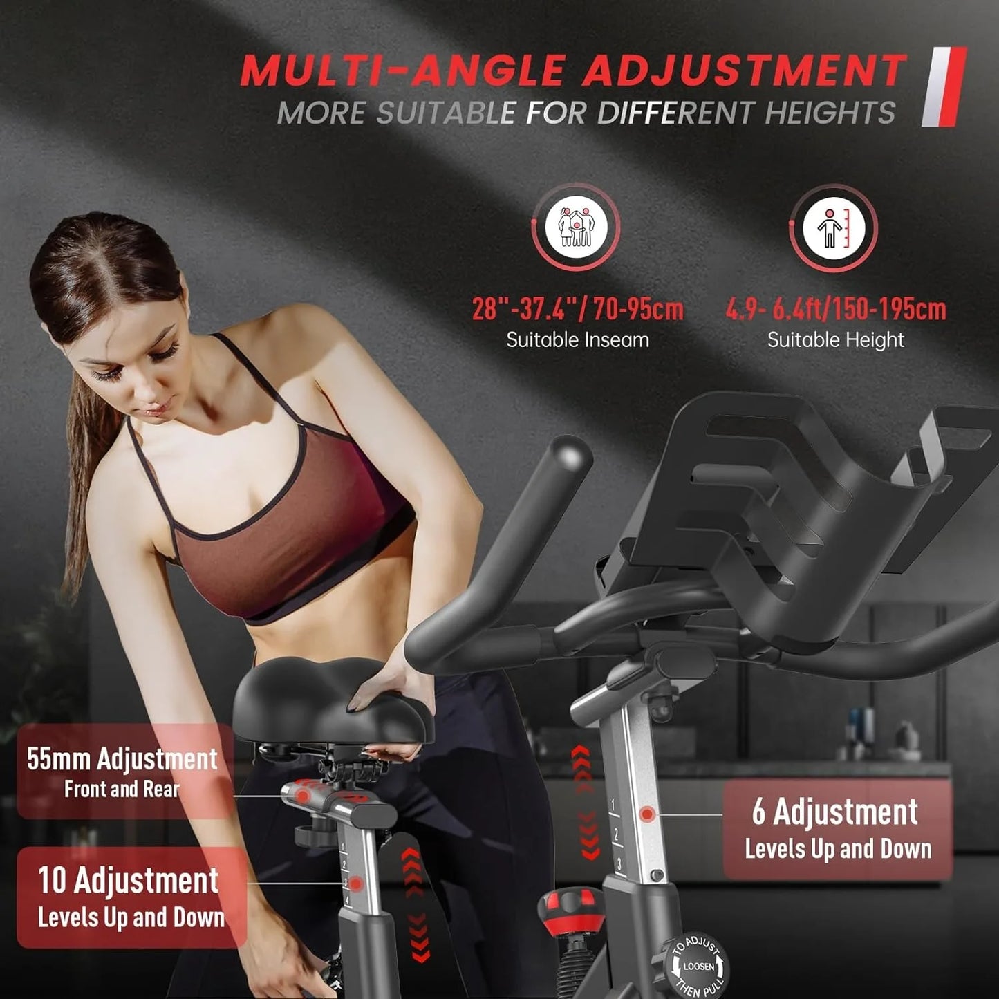 Exercise Bike Stationary Indoor Cycling Ultra-Silent Stationary for Home Magnetic Exercise Bikes for Home Exercise Holder Cycle