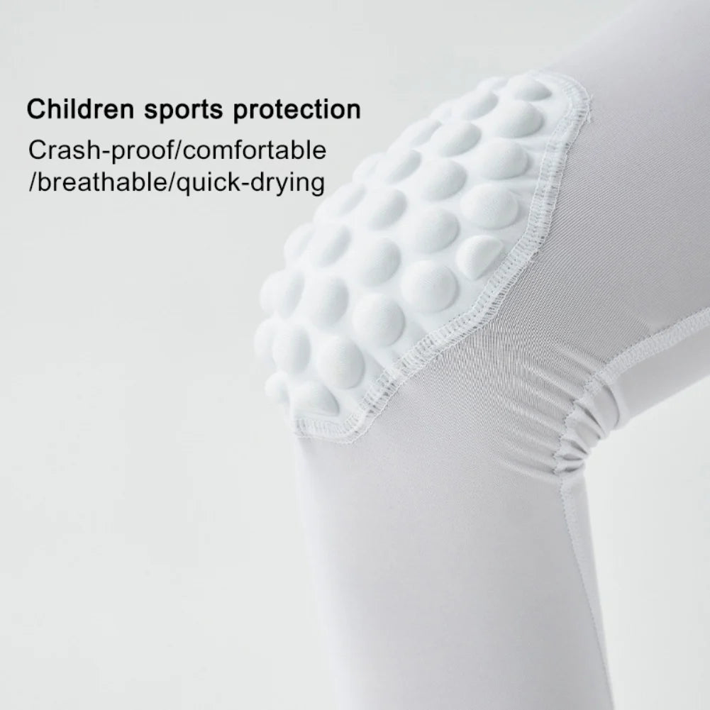 Children Sports Tights Pants Kids Basketball Football Fitness Exercise Sport 3/4 Cropped Leggings Safety Anti-Collision Pants