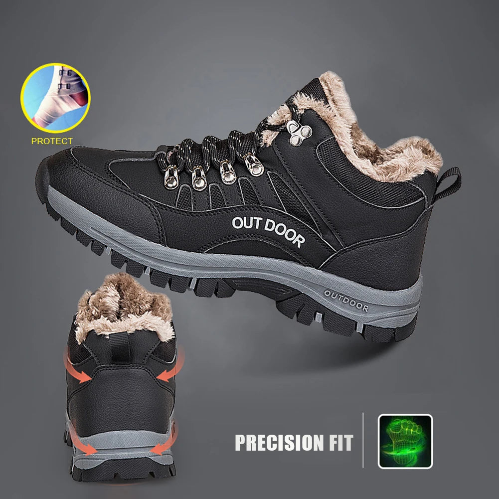 Mens Trekking Boots Non Slip Winter Hiking Shoes Climbing Shoes Waterproof Lightweight for Outdoor Hiking Climbing