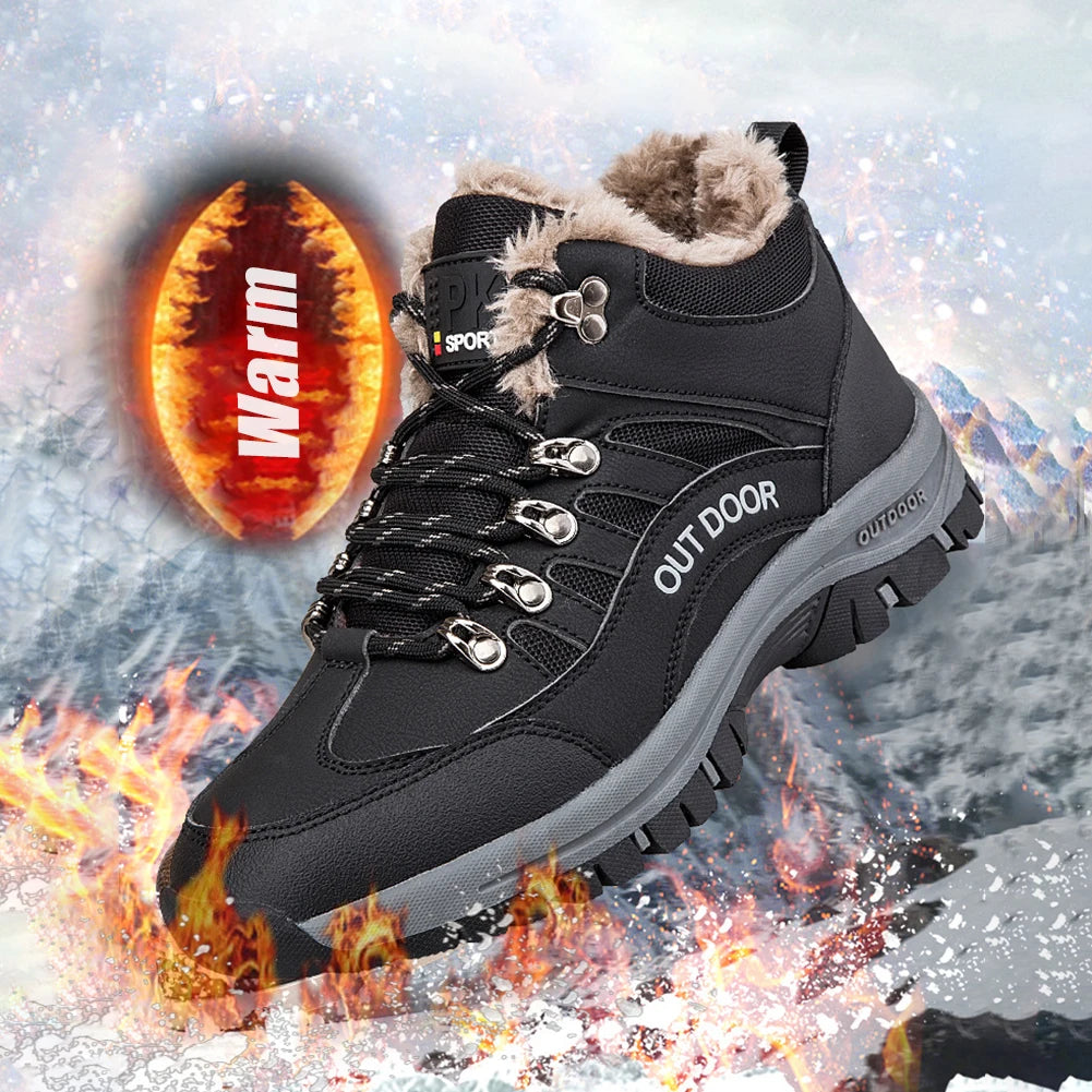 Mens Trekking Boots Non Slip Winter Hiking Shoes Climbing Shoes Waterproof Lightweight for Outdoor Hiking Climbing